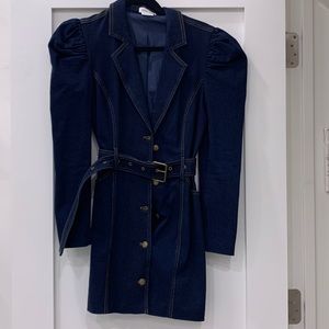Lovers + friends denim belted dress